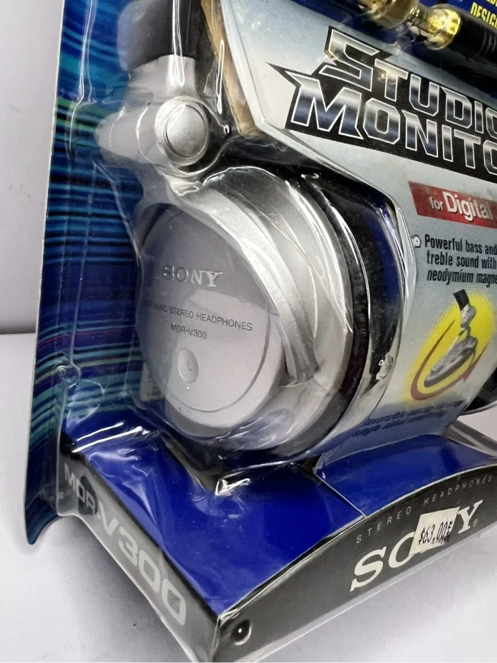Vintage Sony MDR-V300 Ear-Cup Foldable DJ Use Silver Black Headphones NOS SEALED